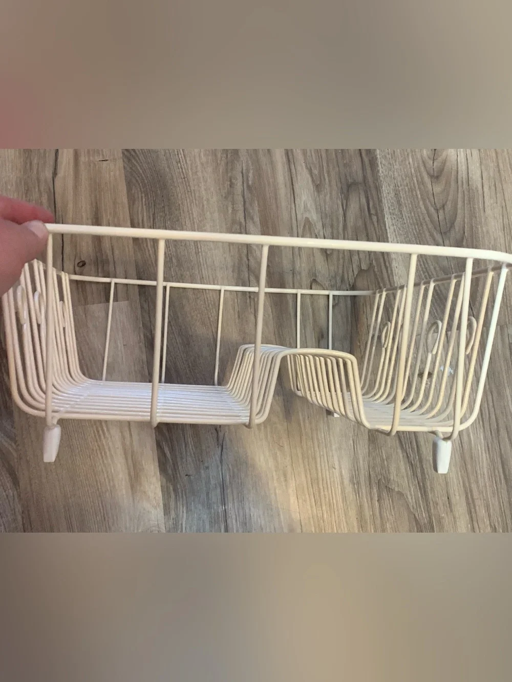 Vtg Rubbermaid Ivory Large Wire Dish Drainer Drying Rack w/ Rubber Feet